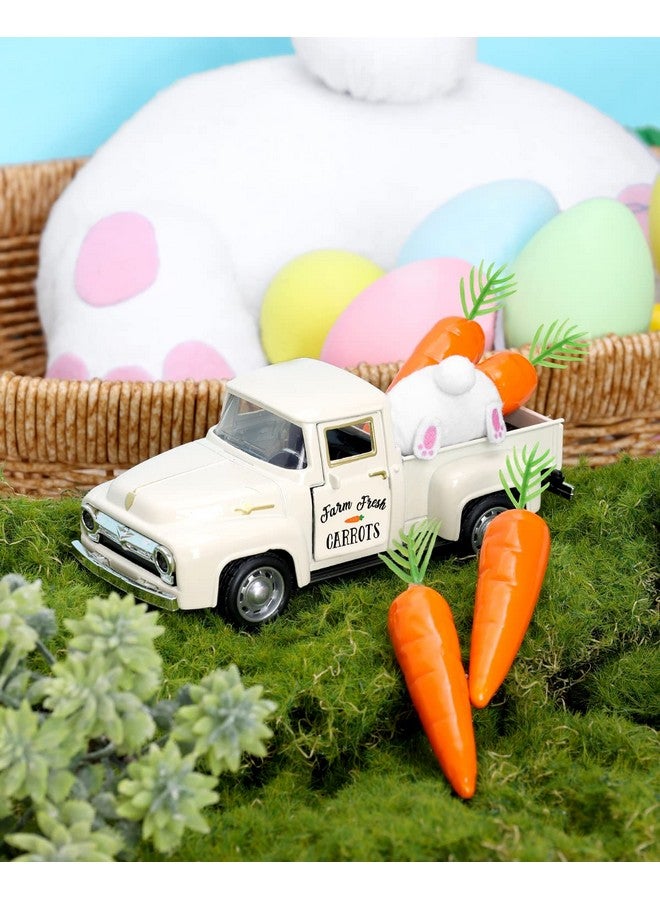 Huray Rayho Easter Farmhouse Metal Truck with Bunny Butt Carrots Vintage Pickup Truck for Easter Spring Holiday Home Kitchen Tiered Tray Tabletop Bookshelf Decor - Image 2