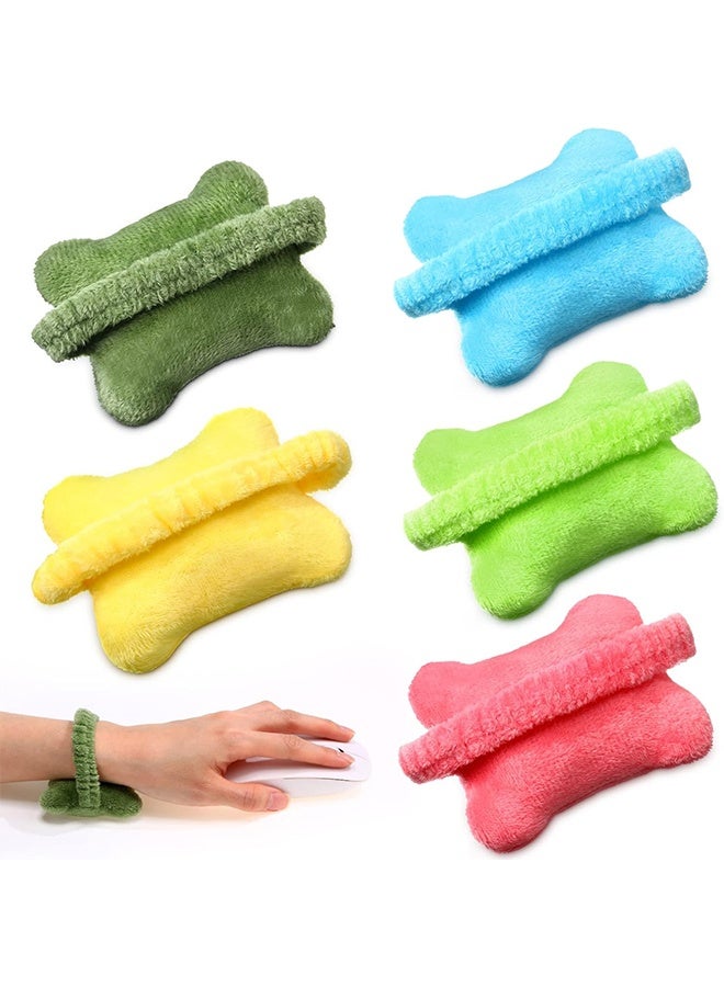 خمس قطع من وسائد مسند معصم الفأرة القابلة للارتداء، بخمسة ألوان، مريحة لدعم لوحة المفاتيح، وخفيفة الوزن، ومناسبة لألعاب الكمبيوتر المكتبية واللاب توب، وتحمي وتخفف آلام الكتابة، مصنوعة من قطن البولي بروبيلين. - Image 1