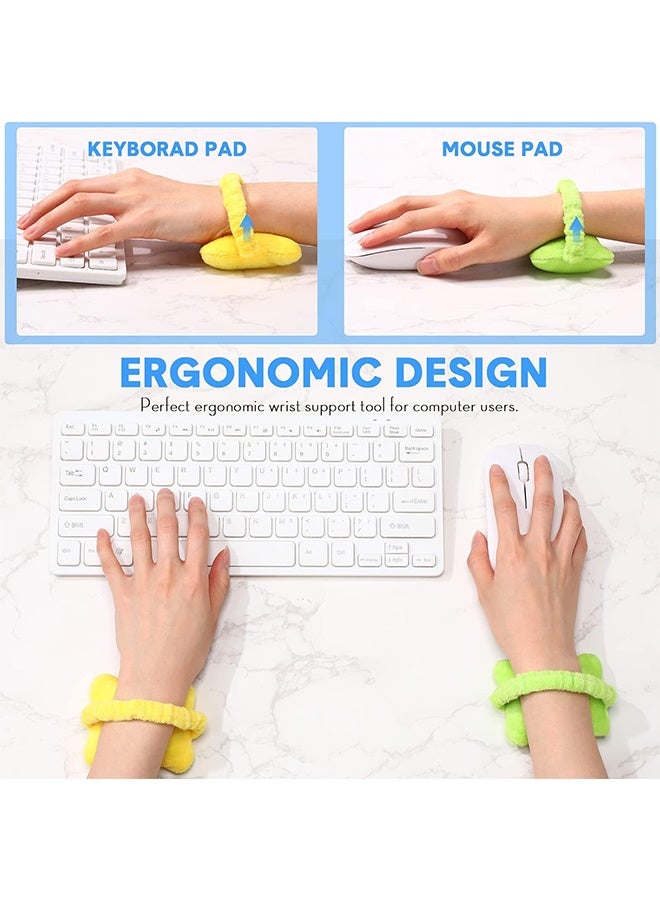 خمس قطع من وسائد مسند معصم الفأرة القابلة للارتداء، بخمسة ألوان، مريحة لدعم لوحة المفاتيح، وخفيفة الوزن، ومناسبة لألعاب الكمبيوتر المكتبية واللاب توب، وتحمي وتخفف آلام الكتابة، مصنوعة من قطن البولي بروبيلين. - Image 3