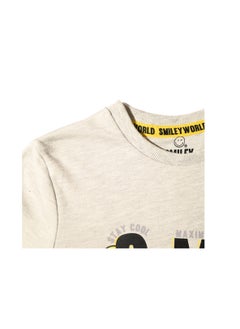 SMILEY Smiley World Cotton Long Sleeve Sweat Shirt with Printed Logo, Off-White  - Image 2