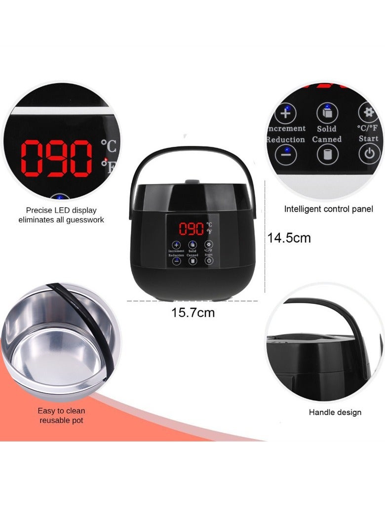 AROAQ Wax Warmer Hair Removal Kit, Painless Home Hair Removal Warmer Kit, Touch Button Smart LCD Display Wax Heater, lectric Waxing Machine With Hard Beans Kit Set, ( White suit ) - Image 3