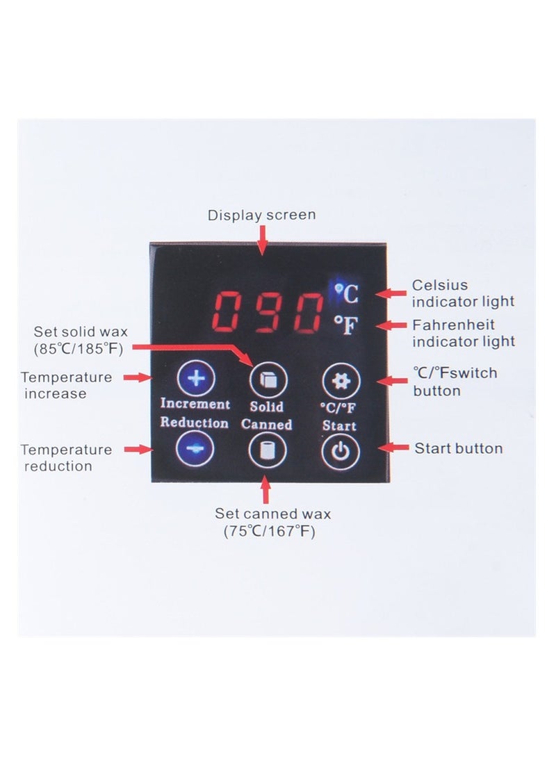 AROAQ Wax Warmer Hair Removal Kit, Painless Home Hair Removal Warmer Kit, Touch Button Smart LCD Display Wax Heater, lectric Waxing Machine With Hard Beans Kit Set, ( White suit ) - Image 4