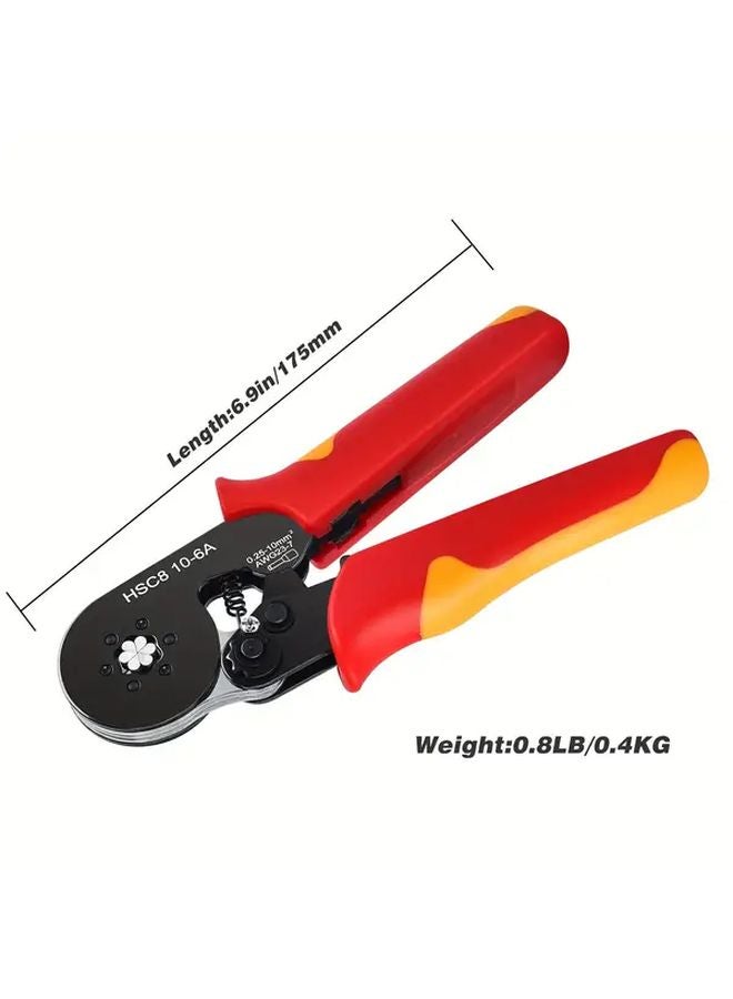 HSC8 10 6A YR Electrician Ferrule Crimping Tool Kit Adjustable Ratchet Wire Pliers - Image 1
