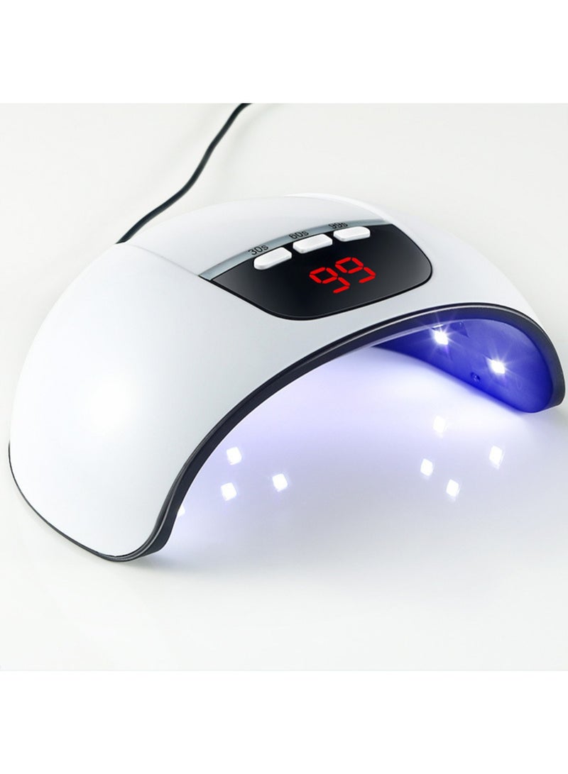 Arabest UV LED Nail Lamp for Gel Polish - Quick-Dry USB Powered Nail Dryer with 3 Timer Settings, LCD Display, Smart Auto-Sensing, Plastic, Unscented Manicure and Pedicure Tool(White) - Image 1