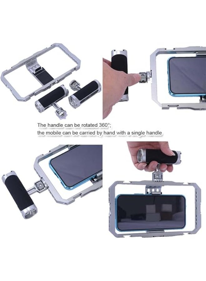 Dual Handheld Metal Stabilizer – Universal Photography Cage for Mobile Shooting, Vertical & Horizontal Support - Image 2