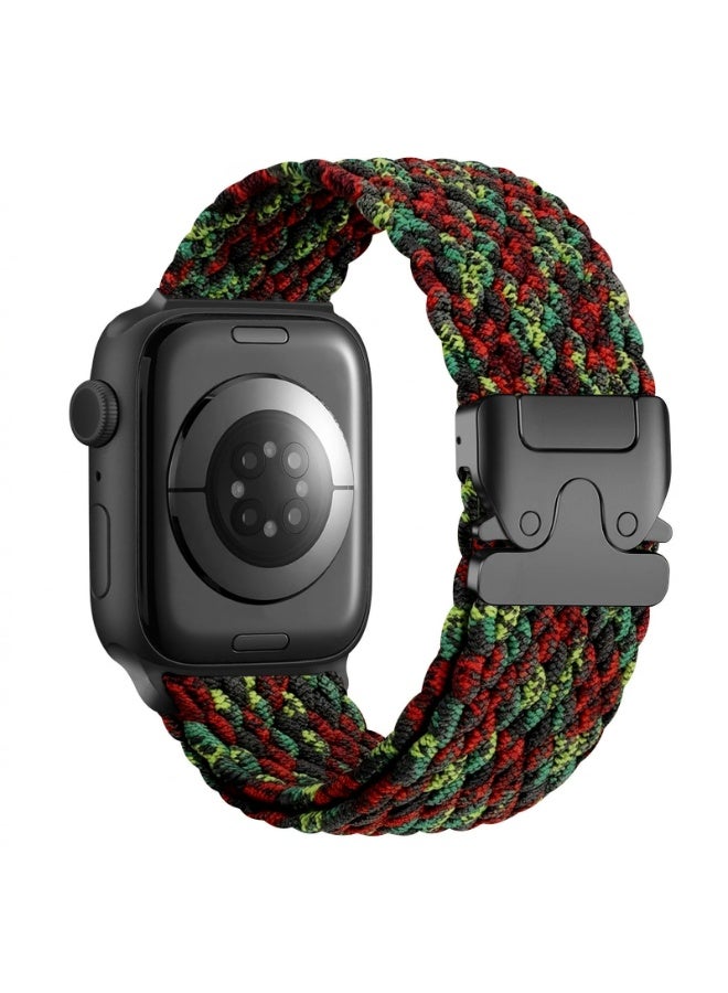 Braided Stretchy Bands for Apple Watch Band 49mm 44mm 45mm 42mm 46mm Men Women,Parachute Buckle Elastic Woven Nylon Wristband Sport Solo Loop Strap for iWatch Series 11 10 9 8 7 6 5 4 3 SE3/2/10 - Image 1