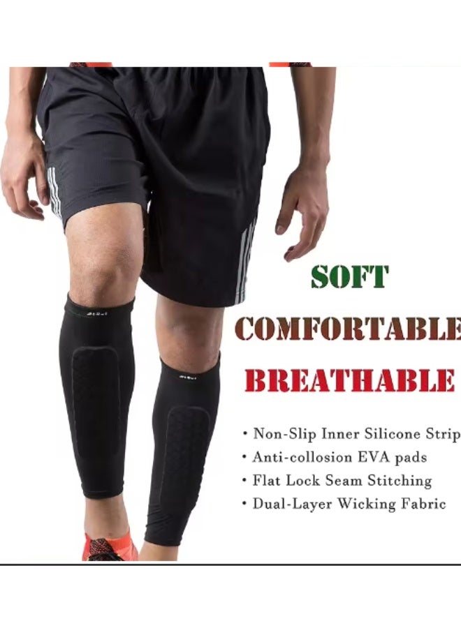 Dreamons Link Football Shin Guards, Soccer Football Shin Guard Socks With Foam, Calf Protective Gear Soccer Equipment For Football Games Beginner Running Jogging Fitness Cycling 1 Pair - Image 3