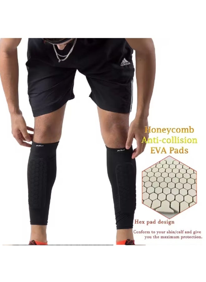 Dreamons Link Football Shin Guards, Soccer Football Shin Guard Socks With Foam, Calf Protective Gear Soccer Equipment For Football Games Beginner Running Jogging Fitness Cycling 1 Pair - Image 4