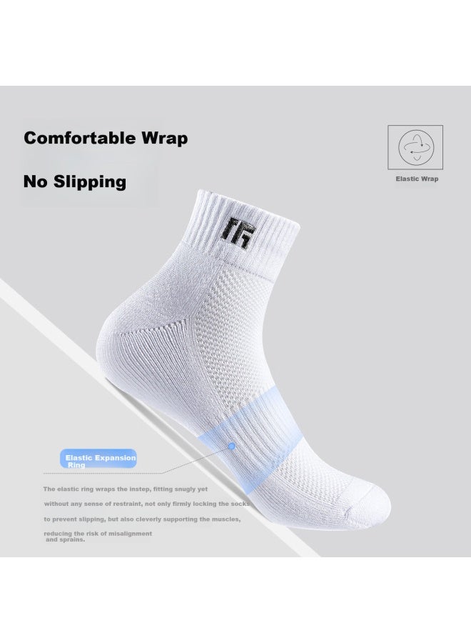 Taantaan Antibacterial Odor-resistant Towel Sole Breathable Short Sports Badminton Socks For Men T555 Gray 3-pack - Image 2