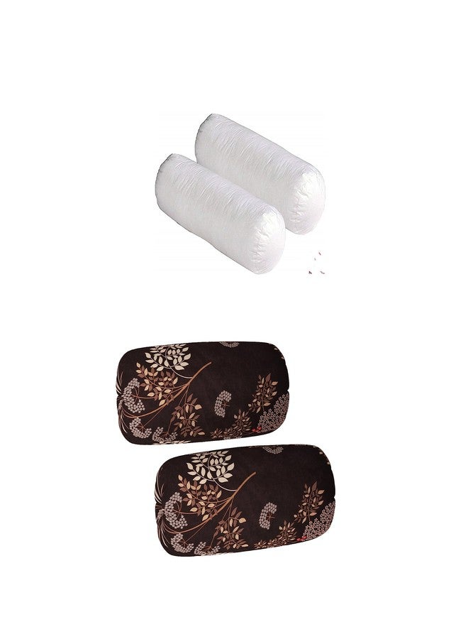 ROYAL TREND Chenille Bolster and Bolster Covers (Set of 4) 16X32 Inches (White) - Image 1