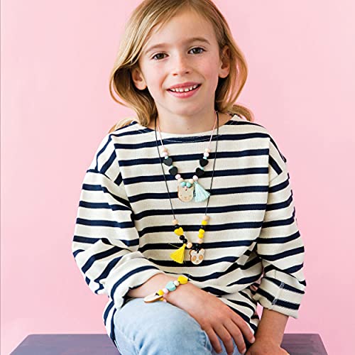 Petit Collage Animal Glam Wood Jewelry Set Craft Kit– Activity Set to Make Charm Bracelets and Necklaces for Women – Creative Toys for Ages 6+ – Ideal Crafts for Kids - Image 2