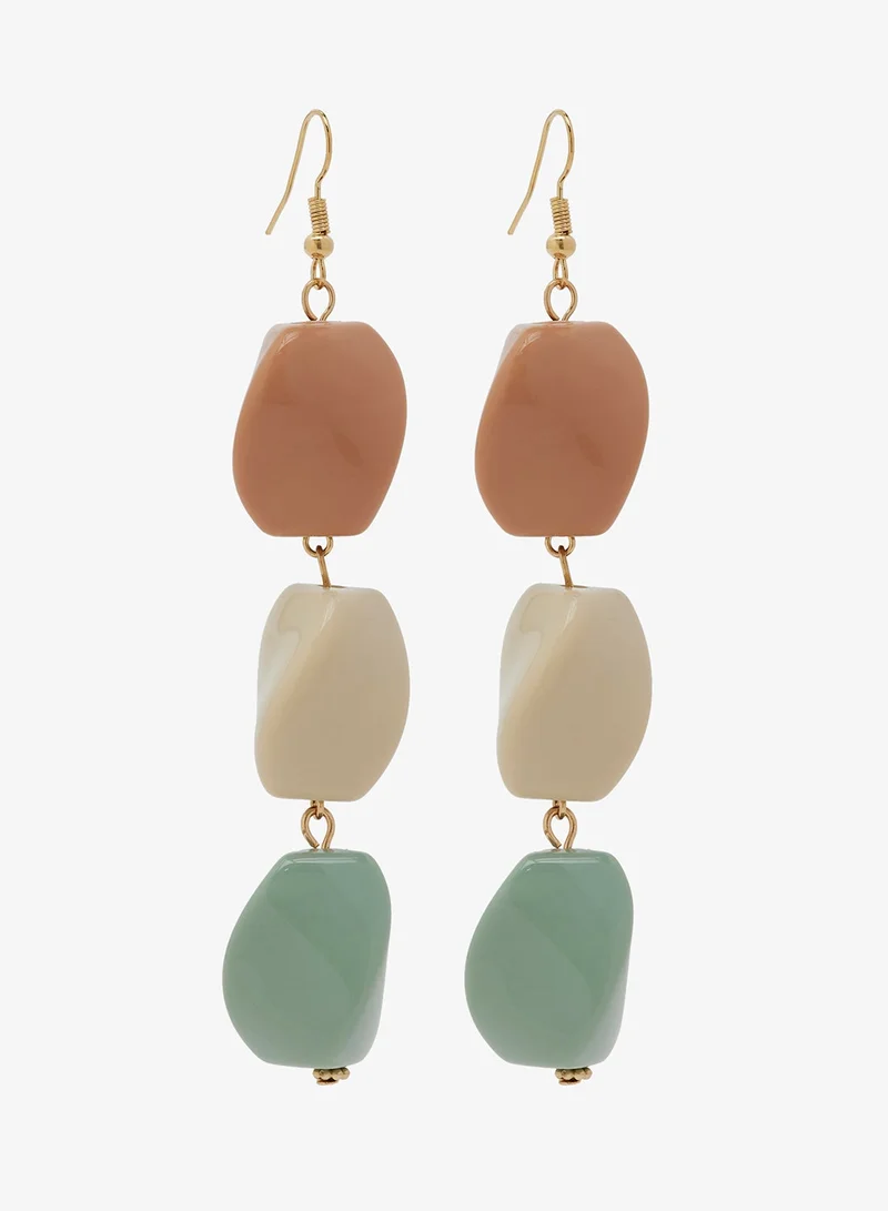 Ella Resin Detail Drop Down Earrings