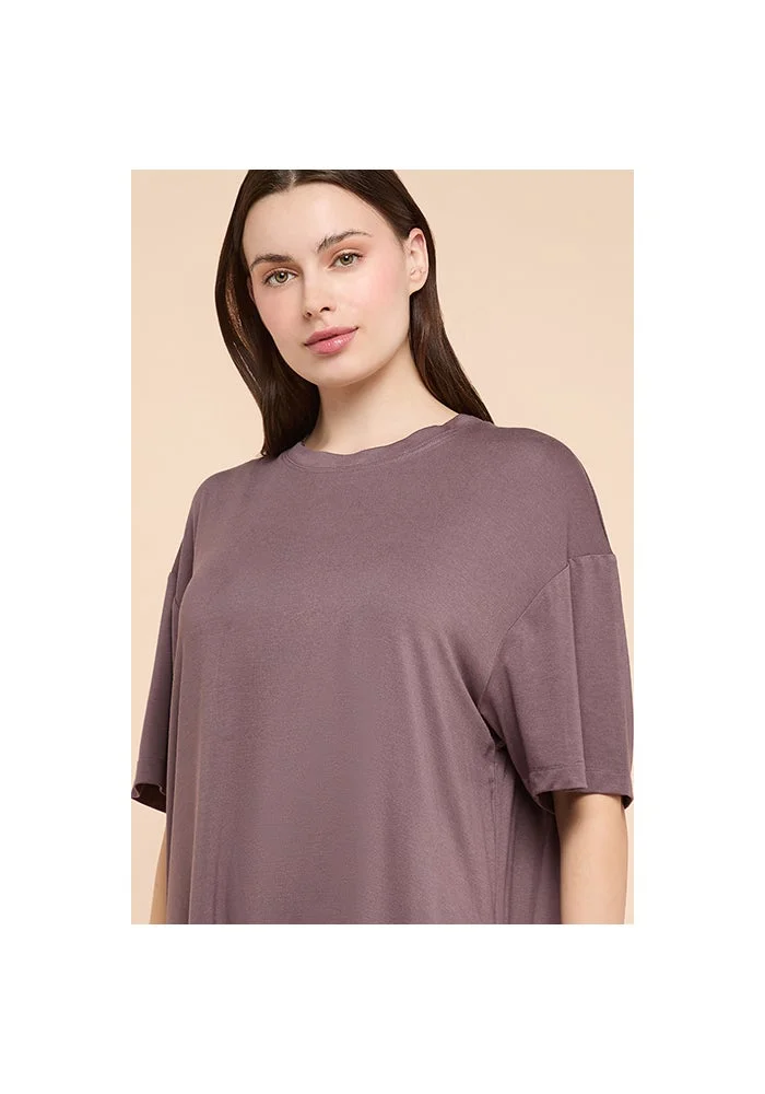 R&b  Solid Oversized Active T-Shirts with Crew Neck and Short Sleeves for Women | Best Price UAE