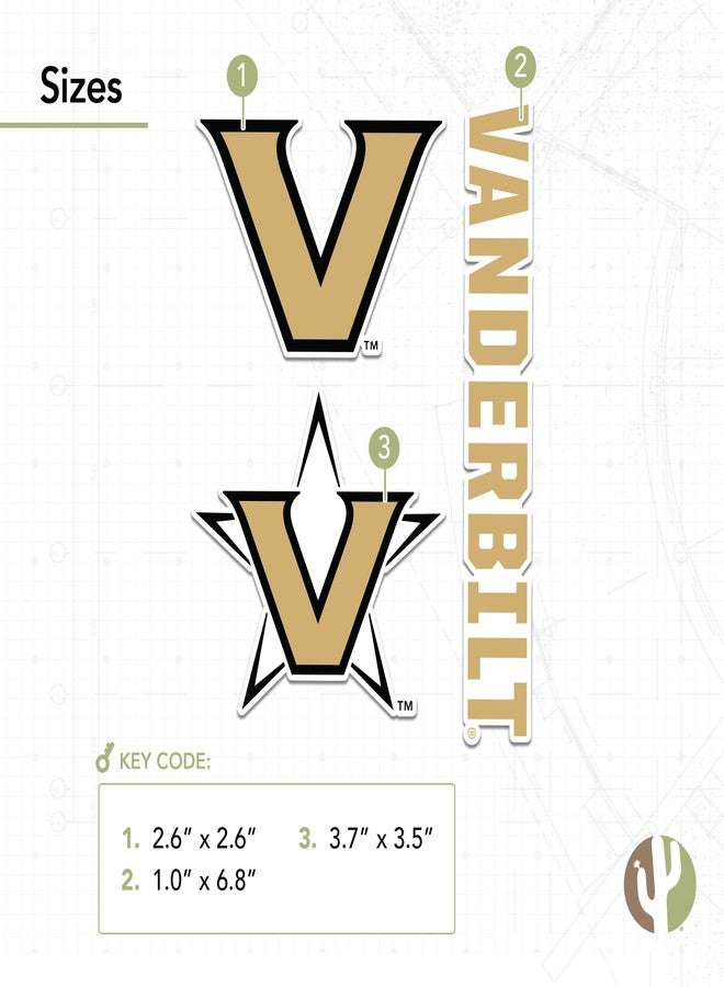 Desert Cactus Vanderbilt University Sticker Commodores VU Vinyl Decals Laptop Water Bottle Car Scrapbook T5 (Type 5-1) - Image 4