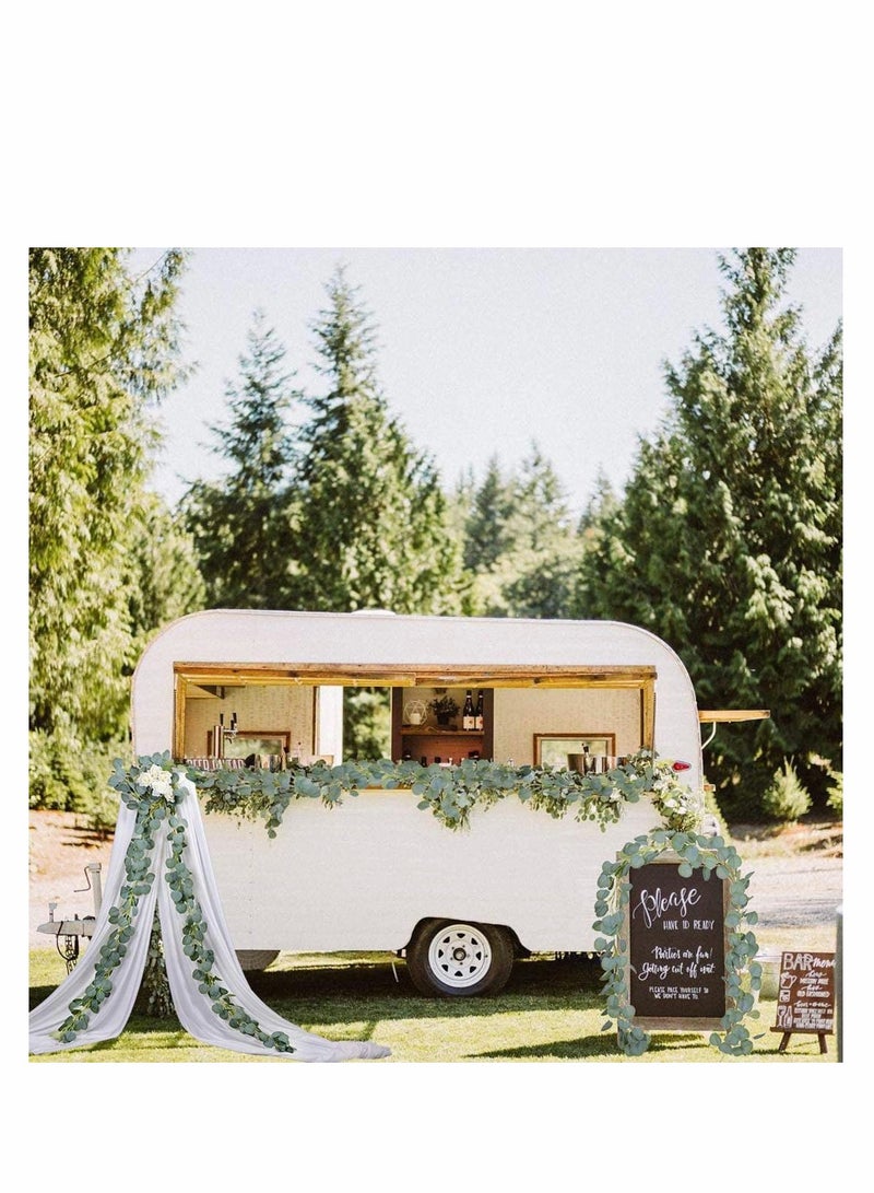 SOLARAE Artificial Eucalyptus Garland Vines Detachable Faux Eucalyptus Leaves Foliage Plastic Garland Greenery Hanging Plant Wedding Backdrop Arch Wall Decor - Image 3