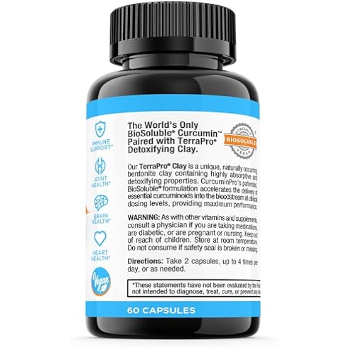 curcuminpro Detox Capsules | Organic Turmeric Supplement with BioSoluble BCD & Natural Bentonite Clay | High Absorption Vegan Curcumin Blend for Gut and Heart Wellness | 60 Count - Image 5