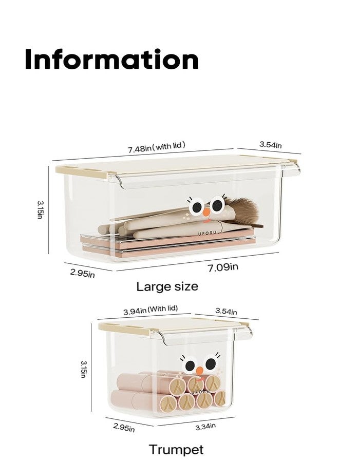 Reflygen Self-Adhesive Under-Desk Drawer Slide-Out Organiser With Hanging Clear Acrylic Shelf Storage Organiser For Office Kitchen, Cupboards, Tables, Counters For Added Space (Large + Small) Two-Piece Set - Image 5