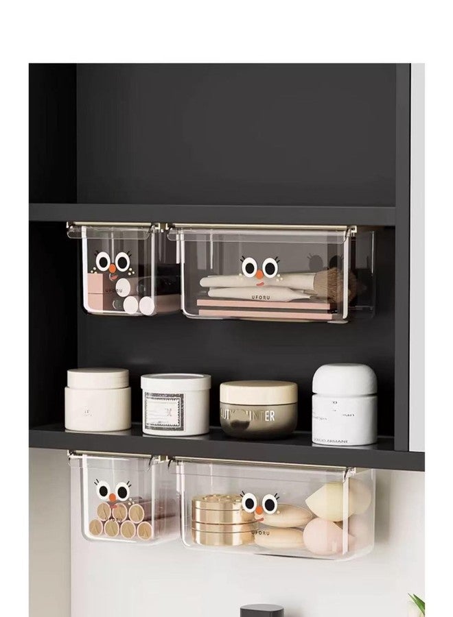 Reflygen Self-Adhesive Under-Desk Drawer Slide-Out Organiser With Hanging Clear Acrylic Shelf Storage Organiser For Office Kitchen, Cupboards, Tables, Counters For Added Space (Large + Small) Two-Piece Set - Image 4