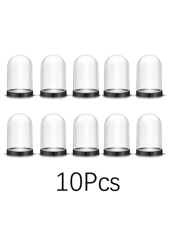 10pcs Clear Plastic Dome Covers With Screw On Lids For Flower Preservation Display - Image 1