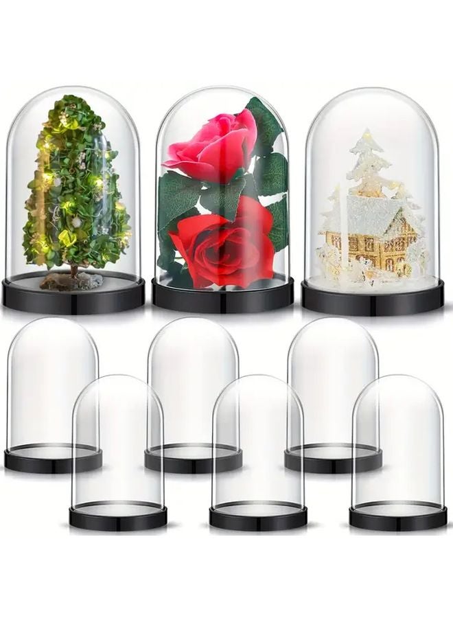 10pcs Clear Plastic Dome Covers With Screw On Lids For Flower Preservation Display - Image 3