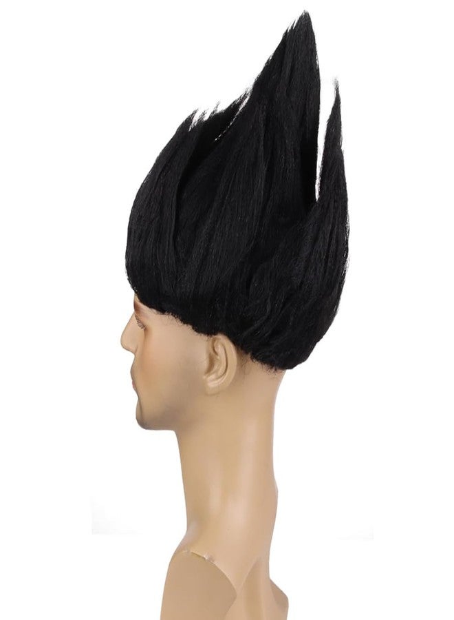 MAGQOO Black Flame Shape Hair Cosplay Costume Party Black Short Straight Spiky Wig - Image 4