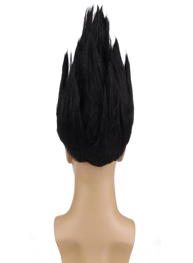 MAGQOO Black Flame Shape Hair Cosplay Costume Party Black Short Straight Spiky Wig - Image 5
