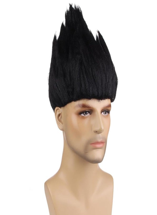 MAGQOO Black Flame Shape Hair Cosplay Costume Party Black Short Straight Spiky Wig - Image 2
