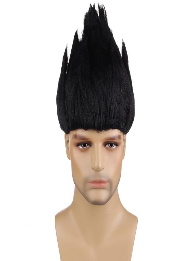 MAGQOO Black Flame Shape Hair Cosplay Costume Party Black Short Straight Spiky Wig - Image 1