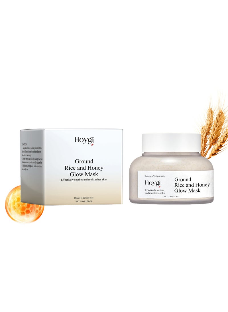 Hoygi - Hoygi Rice Honey Moisturizing Brightening Mask Moisturizing Hydrating Nourishing Improve Facial Skin Gloss 150ml - Image 1