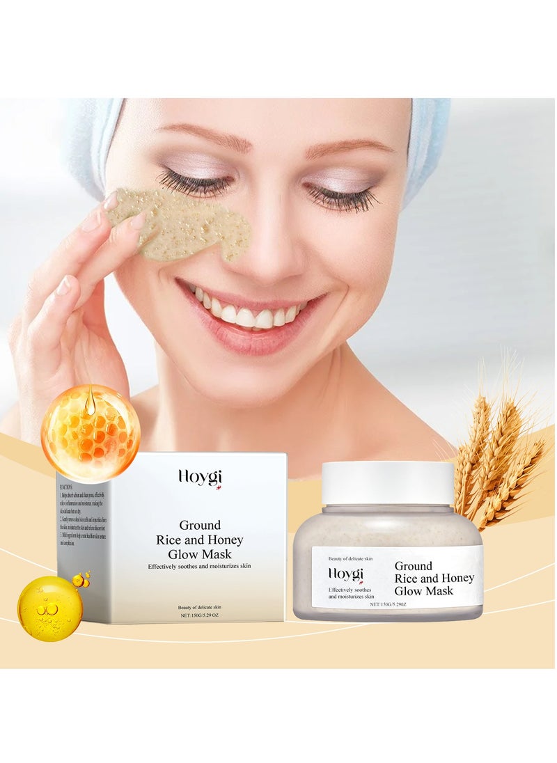 Hoygi - Hoygi Rice Honey Moisturizing Brightening Mask Moisturizing Hydrating Nourishing Improve Facial Skin Gloss 150ml - Image 1