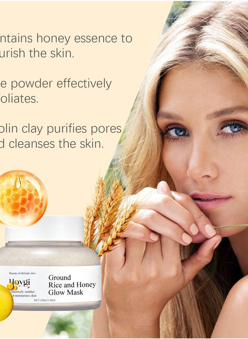 Hoygi - Hoygi Rice Honey Moisturizing Brightening Mask Moisturizing Hydrating Nourishing Improve Facial Skin Gloss 150ml - Image 1