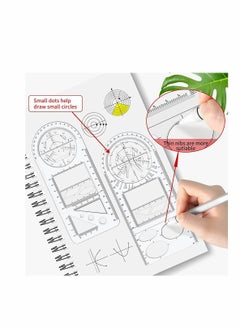 KASTWAVE 3Pcs Multifunctional Geometric Ruler, Mathematics Drawing Ruler, Geometric Drawing Template Measuring Draft Rulers for Student School Office  - Image 3