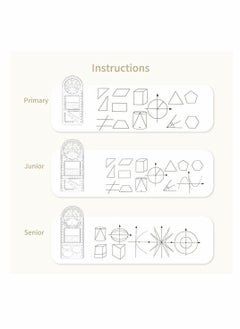 KASTWAVE 3Pcs Multifunctional Geometric Ruler, Mathematics Drawing Ruler, Geometric Drawing Template Measuring Draft Rulers for Student School Office  - Image 5