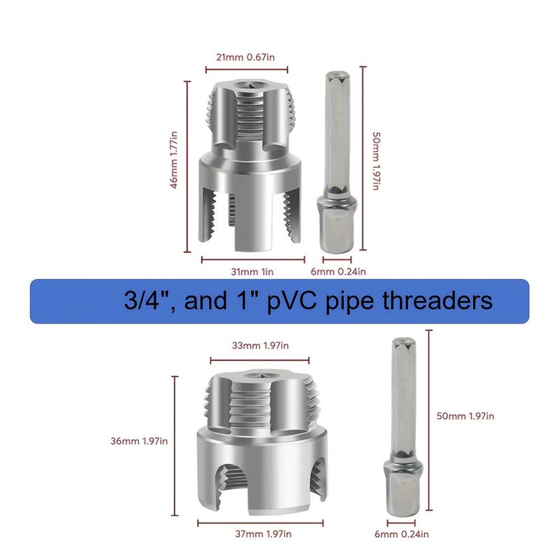 4pcs Pipe Thread Cutting Tool Set With 1pc 3/4 Inch Integrated Tool And 2 Sealants - Image 3