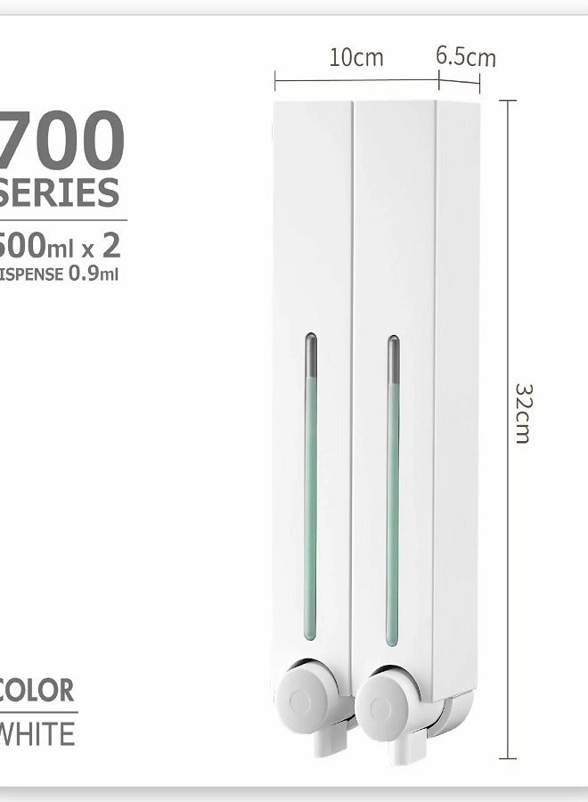 Double Soap Dispenser 500ml X 2 - White - Image 4