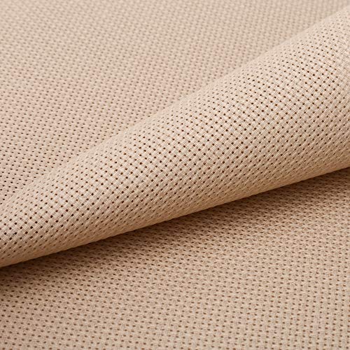 Donmon Aida Cloth 14 Count Cross Stitch Fabric,19×28inch (14CT, Tan) - Image 1