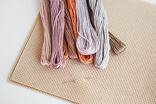 Donmon Aida Cloth 14 Count Cross Stitch Fabric,19×28inch (14CT, Tan) - Image 4