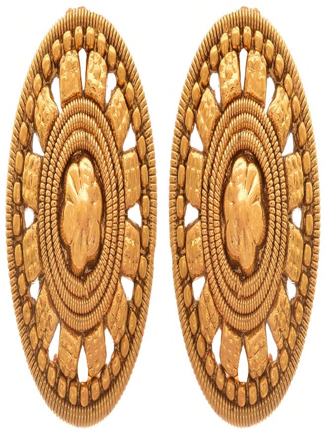 JFL - Traditional Ethnic One Gram Gold Plated Designer Patta Necklace Set with Stud Earring for Women & Girls. - Image 4