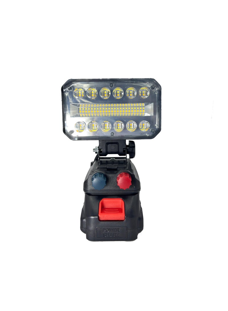 Generic 18V LED Work Light – Cordless Square Job Site Lamp with 90° Rotatable Head, Dual Warm & White Light Modes – Portable Flashlight for Emergency, Camping, Outdoor & Security Use  - Image 1