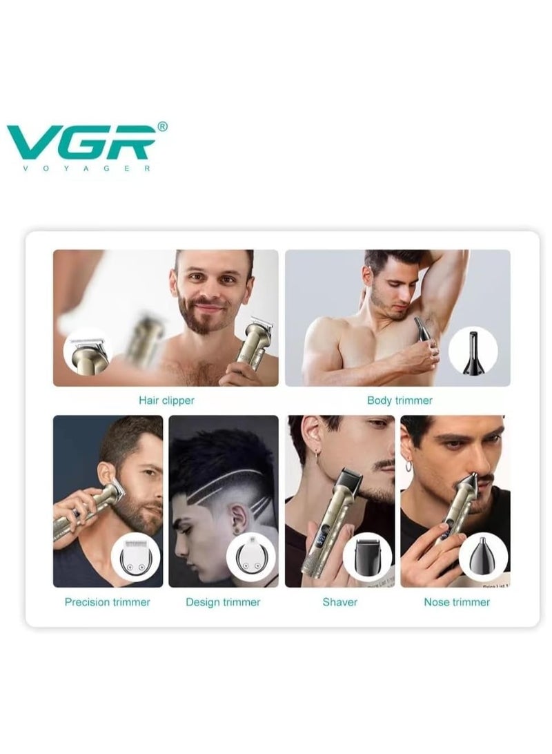 VGR V109 IPX6 Waterproof Professional 6 in 1 Hair Trimmer Beard Nose Trimmer Kit - Image 5