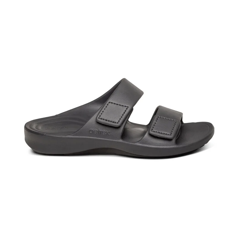 aetrex Milos Orthotic Slides Men Charcoal