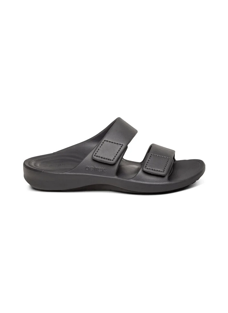 aetrex Milos Orthotic Slides Men Charcoal