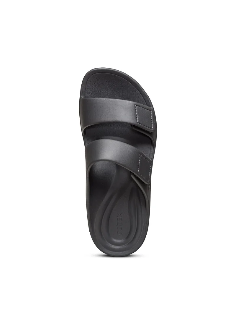 aetrex Milos Orthotic Slides Men Charcoal