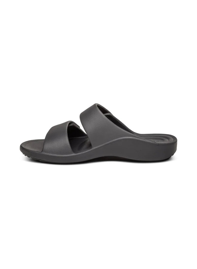 aetrex Milos Orthotic Slides Men Charcoal