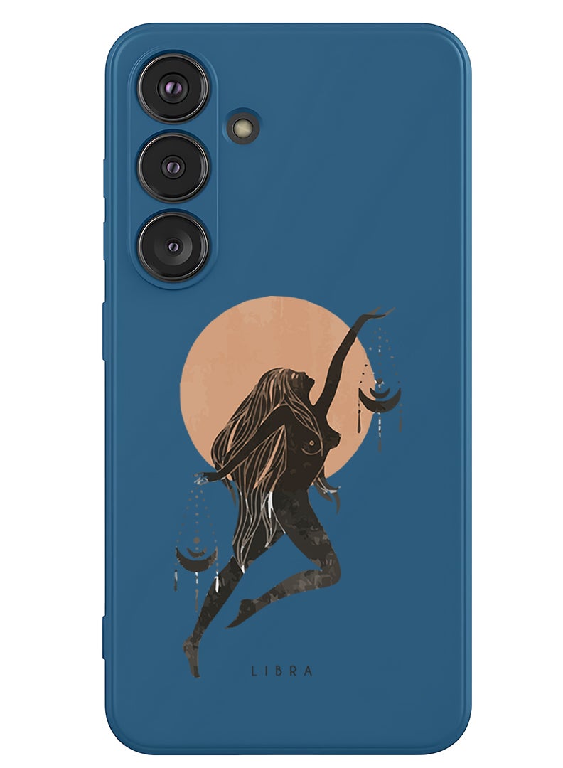 Theodor Protective Slim Fit Case Liquid Silicone Cover with Full Body Protection Anti-Scratch Shockproof Case For Samsung Galaxy S25 (Blue) - Libra - Image 1