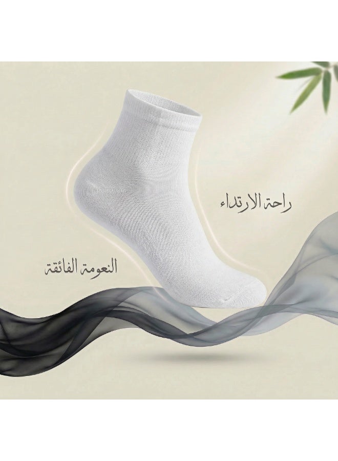 دودوليزا شراب نسائي لمرضى السكري من البامبو بتقنية نانو الفضة مضاد للبكتيريا مقاس متوسط أبيض 5 أزواج - Image 3