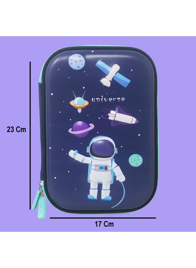 Parteet PARTEET Canvas Big Size Eva 3D Cover Large Capacity Space Astronaut Pencil Case With Compartments For Students Kids Premium Stylish Pen Holder(Big Size Astronaut Pencil Case), Multicolor  - Image 3