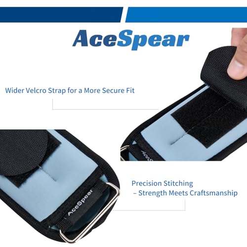 AceSpear Ankle Weights Sets for Men Women Kids 1lb 2lb 3lb 4lb 5lb Leg Weights Arm Wrist Weights Gym for Foot Exercise Training Workout Walking Jogging Yoga (Blue, 1 lb x 2) - Image 3