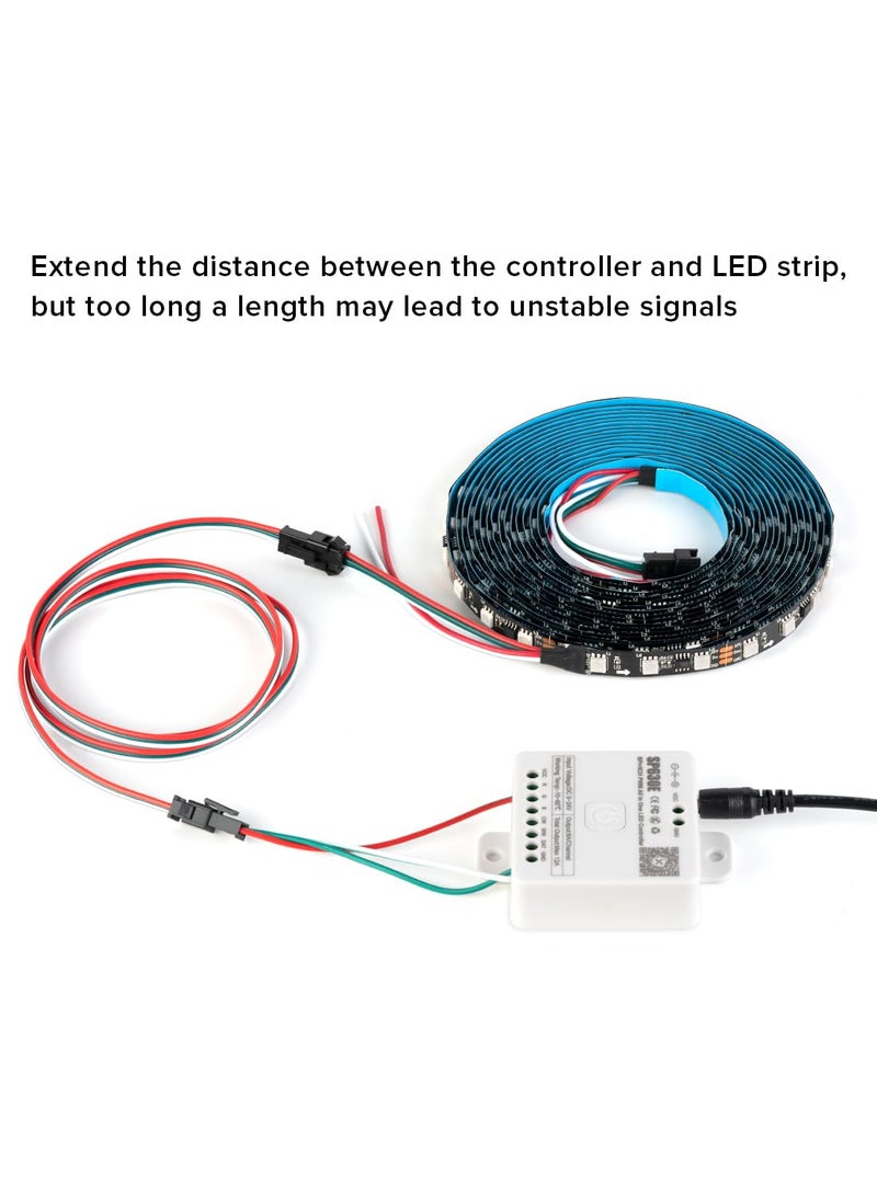 BTF-LIGHTING BTF-LIGHTING 5Pcs/Pack 20AWG 3 Pin JST SM Male Female Plug LED Connector 1.64FT/0.5m Extension Cable for WS2812B WS2811 WS2814 SK6812 FCOB WS2811 IC LED Strip Lights Solderless Controller Wire  - Image 2