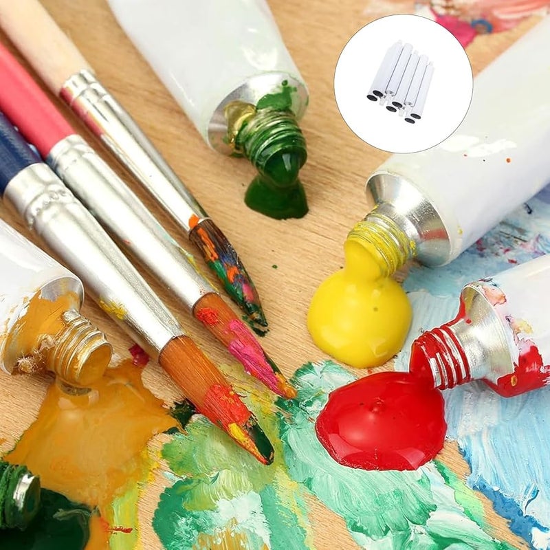 10 قطعة من أنابيب الطلاء الألومنيوم القابلة لإعادة التعبئة مع غطاء آمن للأكريليك والجواش والألوان المائية - Image 3